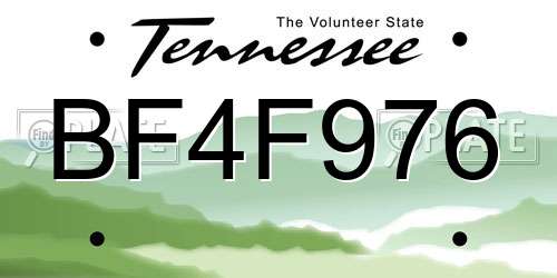 BF4F976 Tennessee License Plate