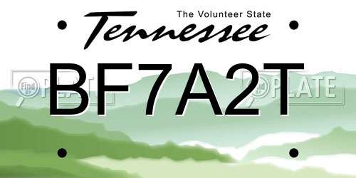 BF7A2T Tennessee License Plate