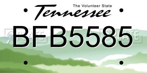 BFB5585 Tennessee License Plate