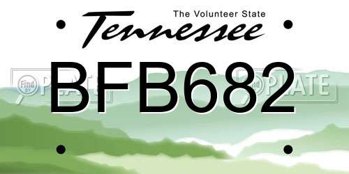 BFB682 Tennessee License Plate