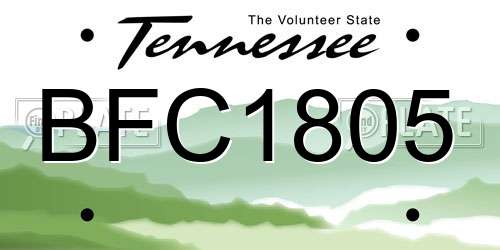 BFC1805 Tennessee License Plate