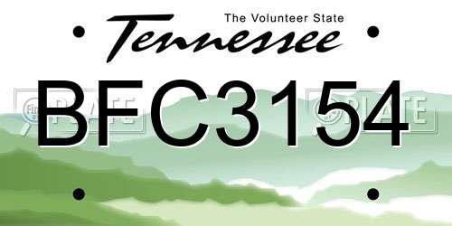 BFC3154 Tennessee License Plate
