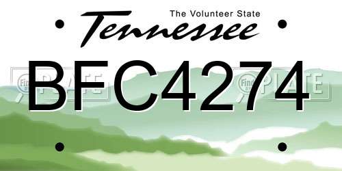 BFC4274 Tennessee License Plate