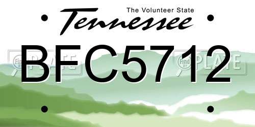 BFC5712 Tennessee License Plate