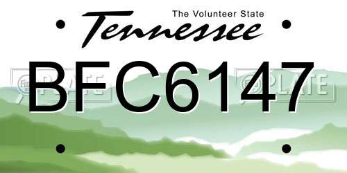 BFC6147 Tennessee License Plate