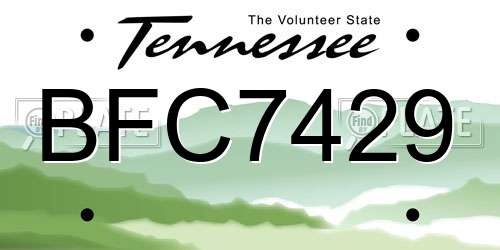 BFC7429 Tennessee License Plate