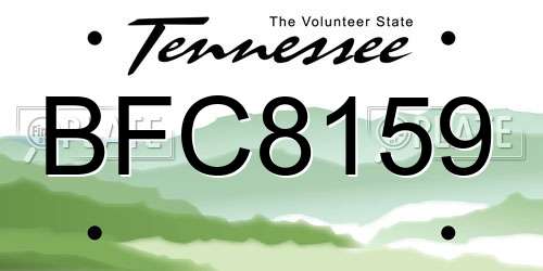 BFC8159 Tennessee License Plate