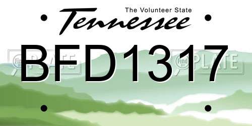 BFD1317 Tennessee License Plate