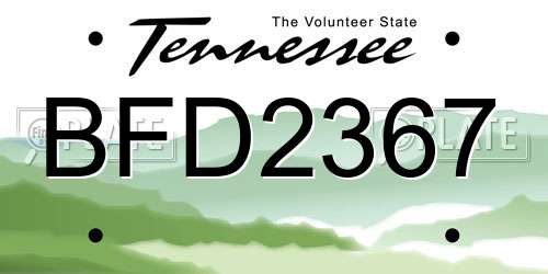 BFD2367 Tennessee License Plate