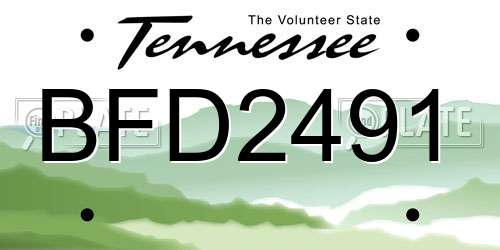BFD2491 Tennessee License Plate