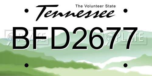 BFD2677 Tennessee License Plate