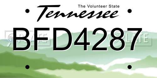BFD4287 Tennessee License Plate