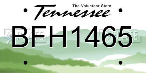 BFH1465 Tennessee License Plate
