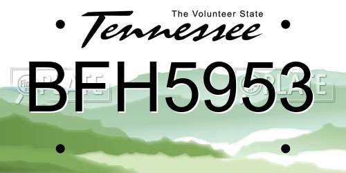 BFH5953 Tennessee License Plate