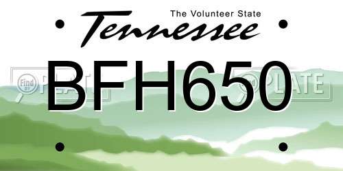 BFH650 Tennessee License Plate
