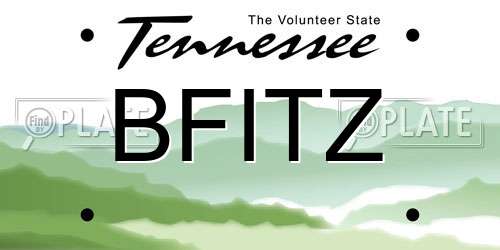 BFITZ Tennessee License Plate