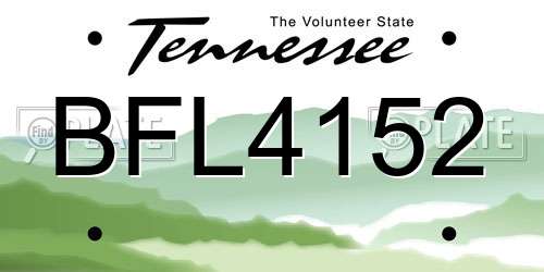 BFL4152 Tennessee License Plate