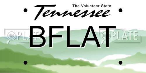 BFLAT Tennessee License Plate