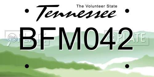 BFM042 Tennessee License Plate