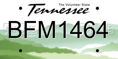 BFM1464 Tennessee License Plate