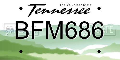 BFM686 Tennessee License Plate