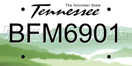 BFM6901 Tennessee License Plate