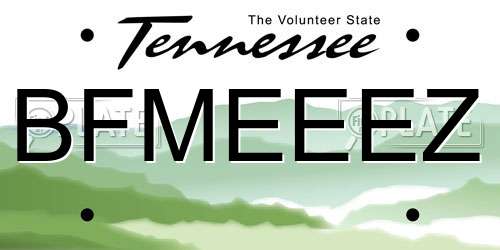 BFMEEEZ Tennessee License Plate