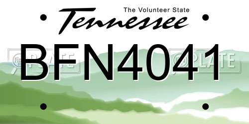 BFN4041 Tennessee License Plate