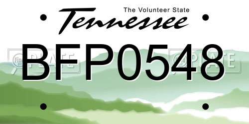 BFP0548 Tennessee License Plate