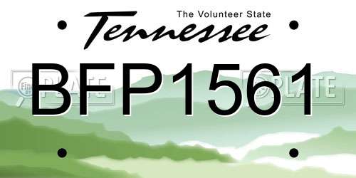 BFP1561 Tennessee License Plate