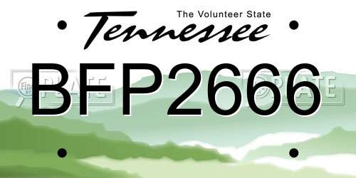 BFP2666 Tennessee License Plate