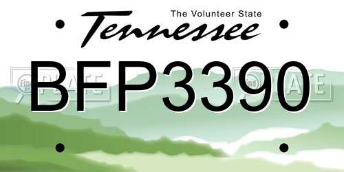 BFP3390 Tennessee License Plate
