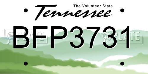 BFP3731 Tennessee License Plate