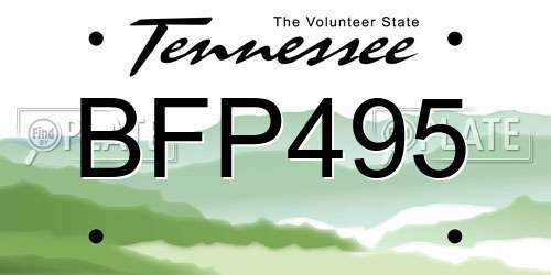 BFP495 Tennessee License Plate