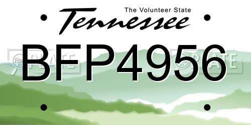 BFP4956 Tennessee License Plate