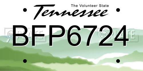 BFP6724 Tennessee License Plate