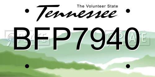 BFP7940 Tennessee License Plate