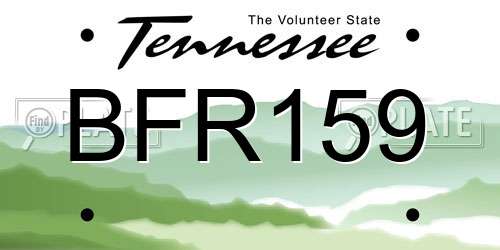 BFR159 Tennessee License Plate