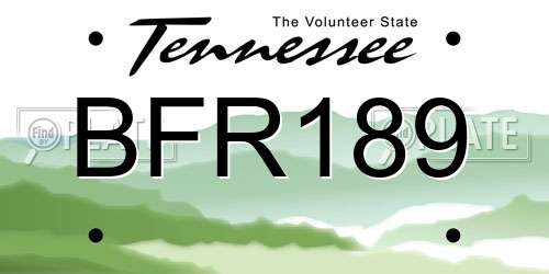 BFR189 Tennessee License Plate
