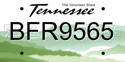 BFR9565 Tennessee License Plate