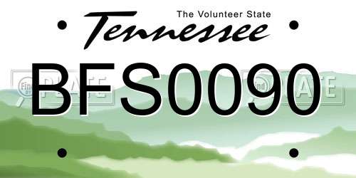 BFS0090 Tennessee License Plate