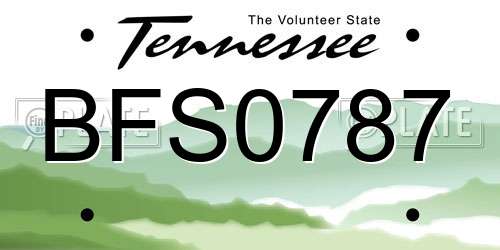 BFS0787 Tennessee License Plate