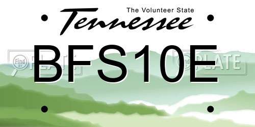 BFS10E Tennessee License Plate