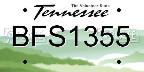 BFS1355 Tennessee License Plate