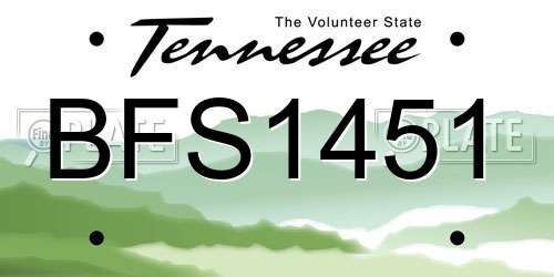BFS1451 Tennessee License Plate