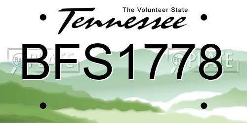 BFS1778 Tennessee License Plate