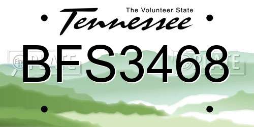 BFS3468 Tennessee License Plate