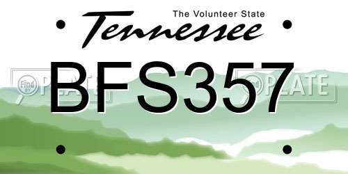 BFS357 Tennessee License Plate