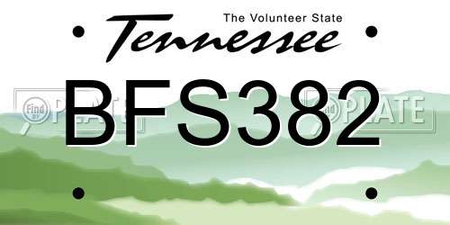 BFS382 Tennessee License Plate