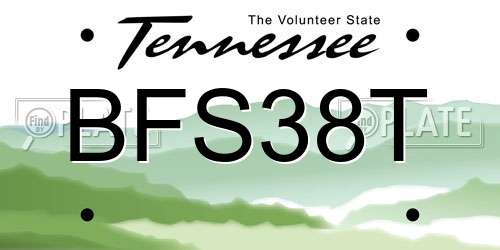 BFS38T Tennessee License Plate